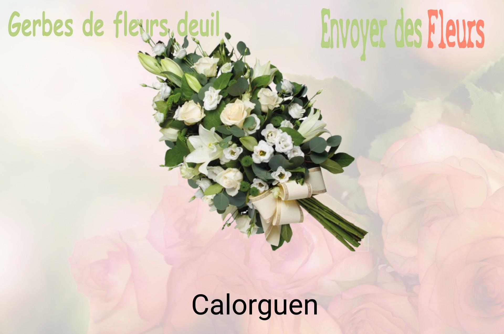 Gerbe de fleurs de deuil livrée à Calorguen